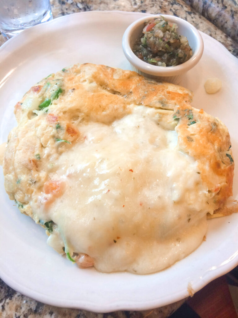 A Sante Fe Omelet from Richard Walker's Pancake House in San Diego, California.