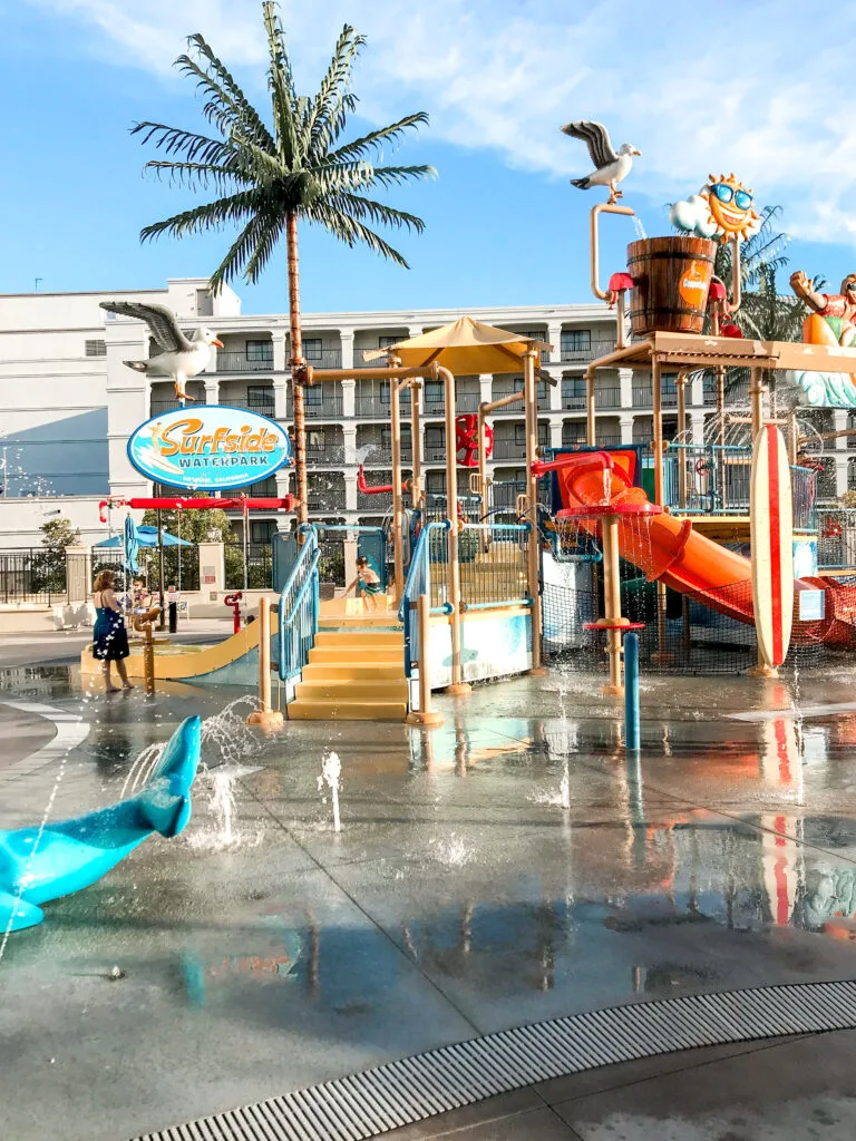 Surfside Waterpark at Courtyard Anaheim Theme Park Entrance.