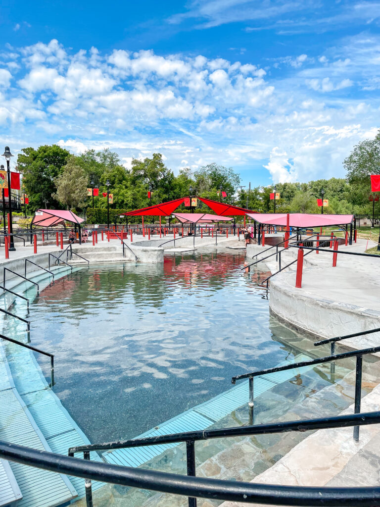 A view of the hot pools at Lava Hot Springs.