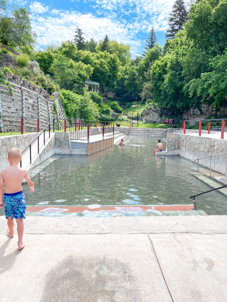 View of the 112 degree hot pool at Lava Hot Springs.