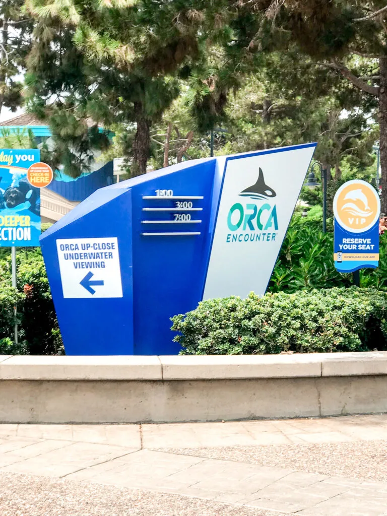 Orca Encounter entrance sign.