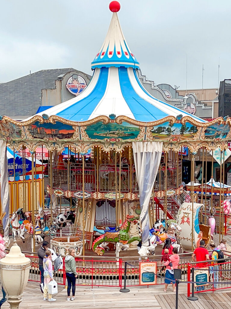 Two story carousel at Pier 39.