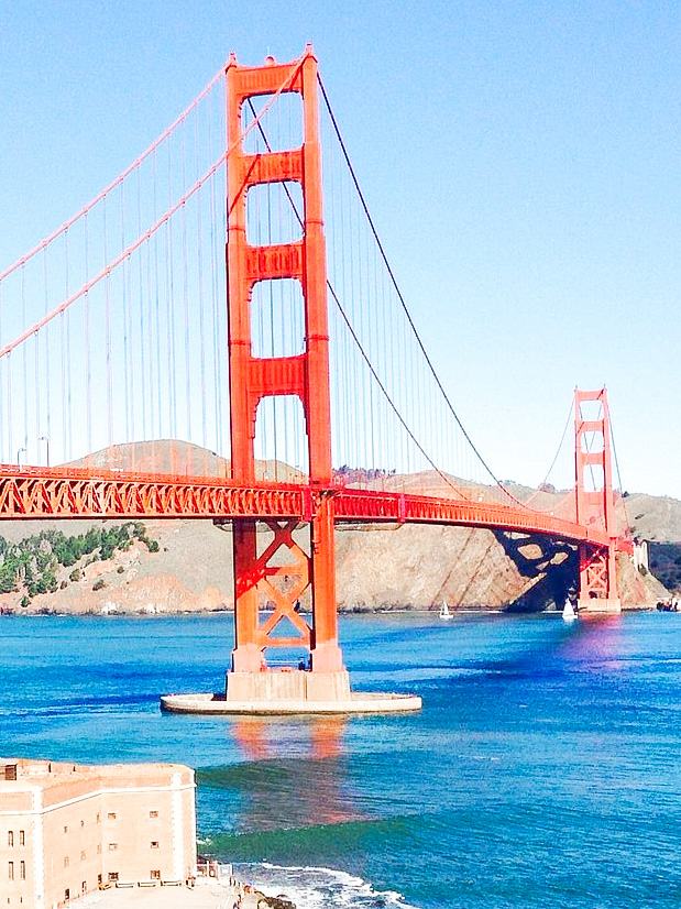 View of the Golden Gate Bridge in San Francisco.