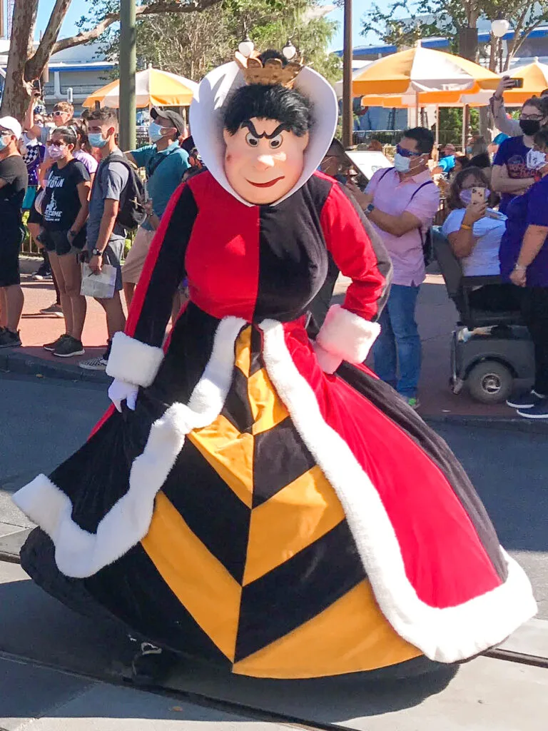 Queen of Hearts character at Disney World.