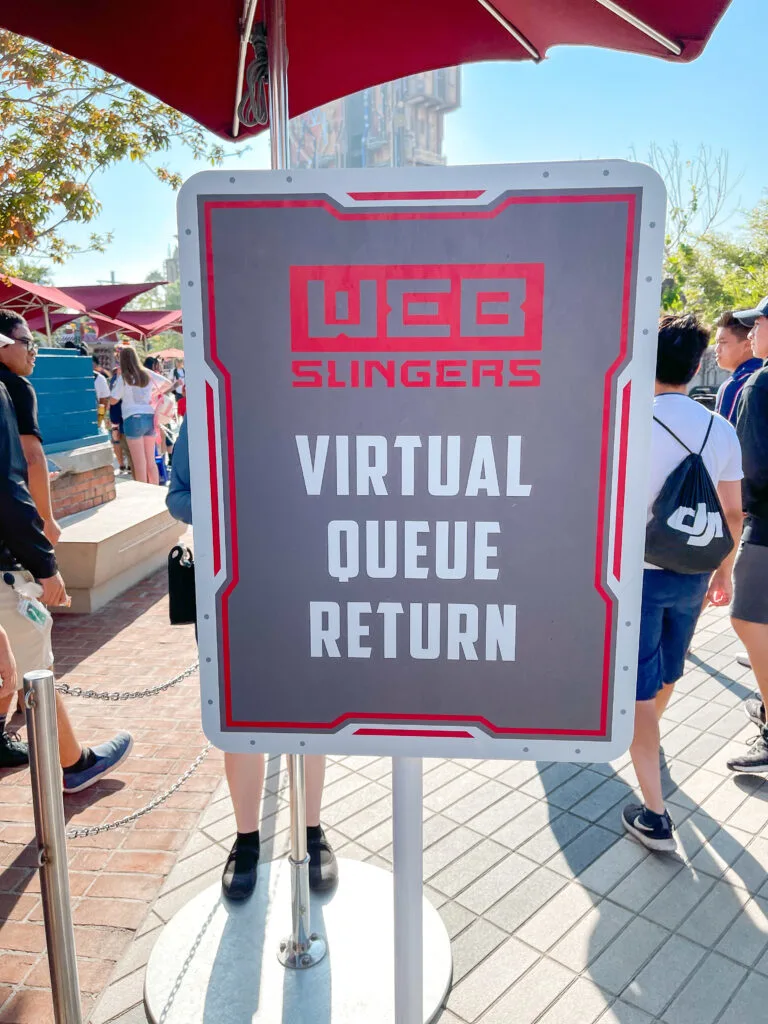 Web Slingers virtual queue entrance.