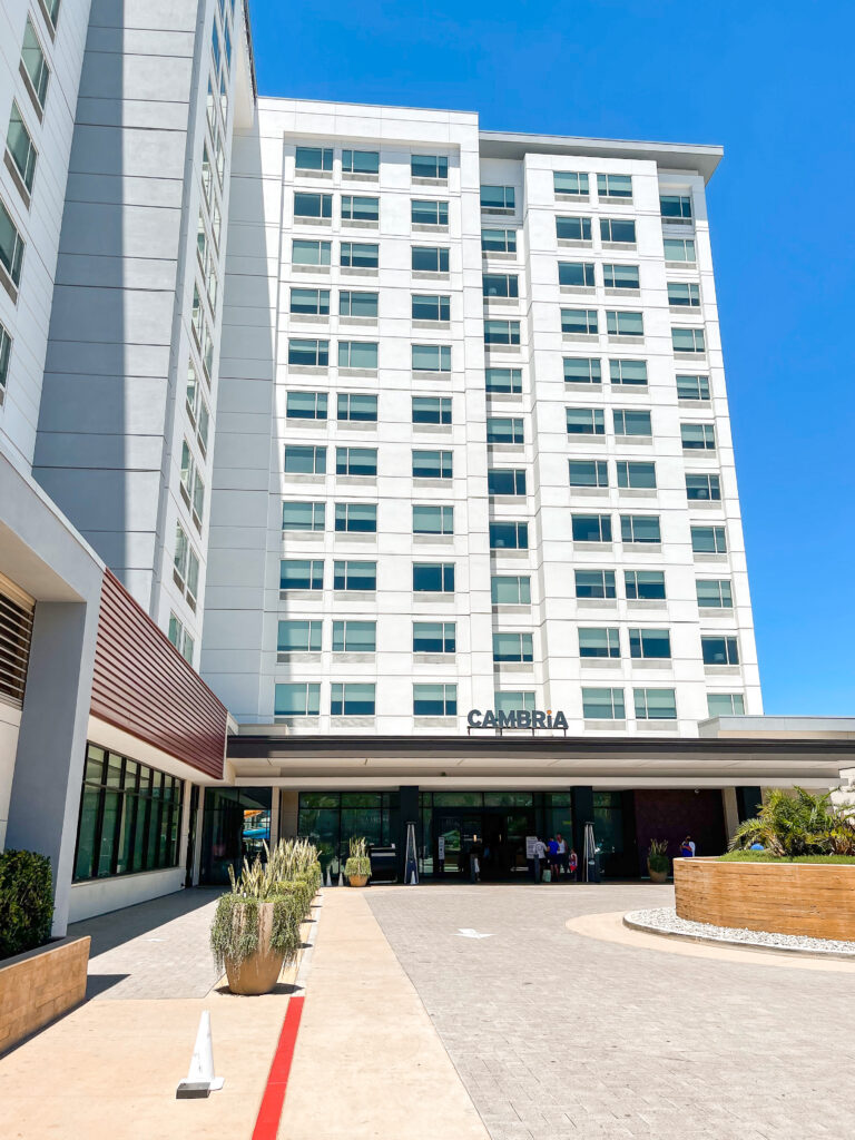 Outside view of Cambria Hotel & Suites Anaheim Resort.