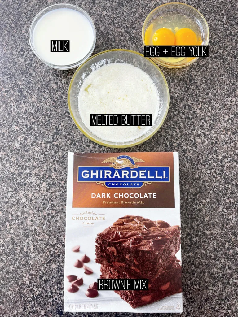 Ingredients for Choco-Smash Candy Bar Brownies.
