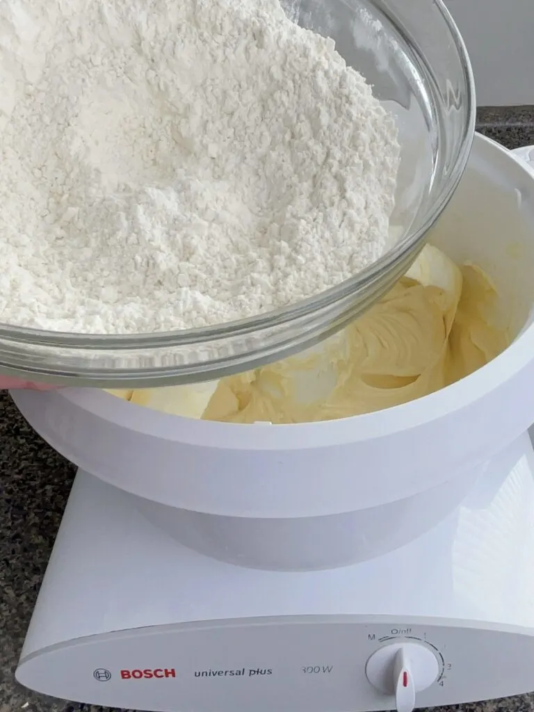 Dry and wet ingredients to makes sugar cookies.