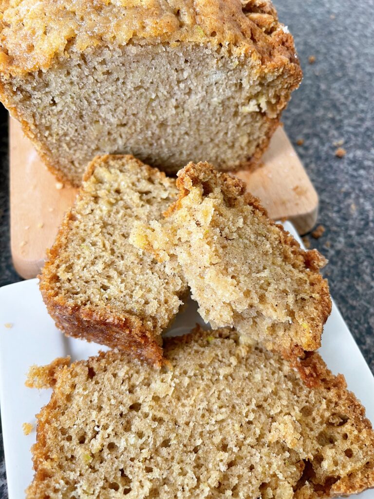 Slices of zucchini bread.