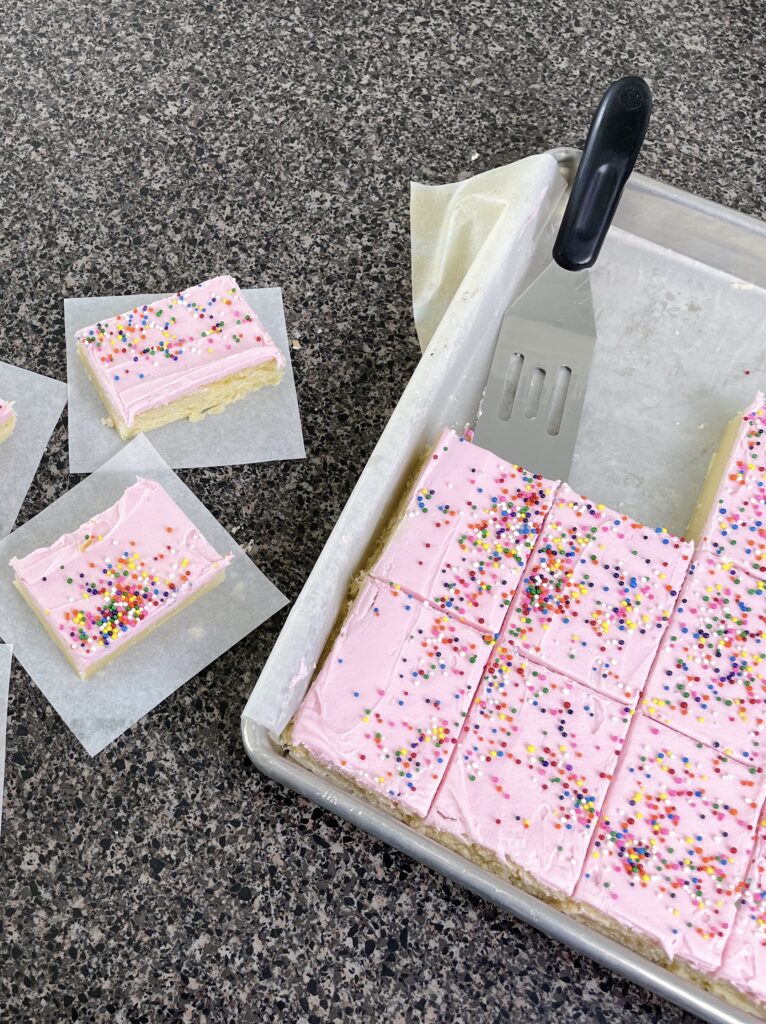 A pan of cream cheese sugar cookies.