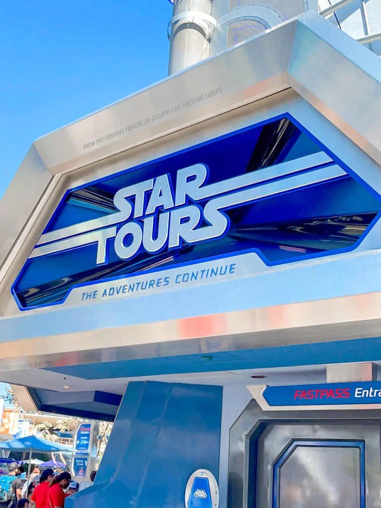 Star Tours: The Adventure Continues in Tomorrowland at Disneyland.