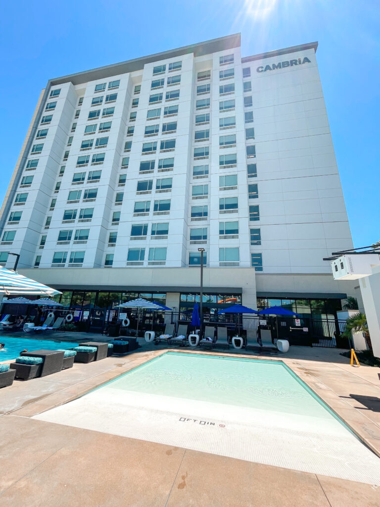 Outside view of Cambria Hotel & Suites in Anaheim.