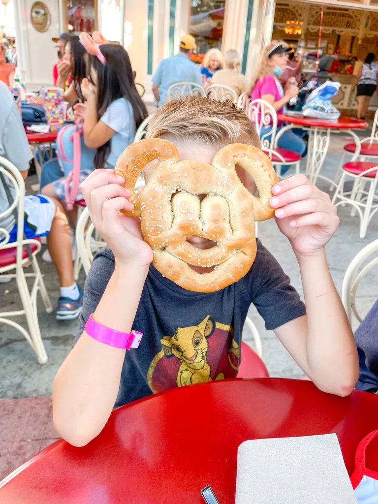 Mickey Pretzel from Refreshment Corner.