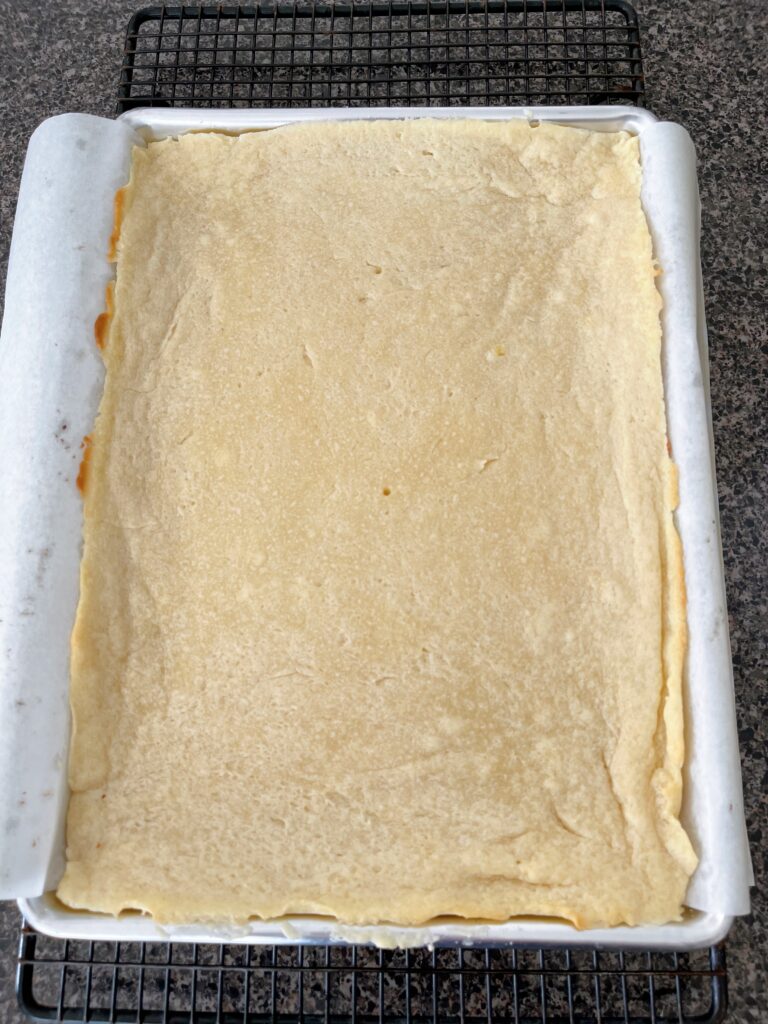 Freshly baked sugar cookie bars.