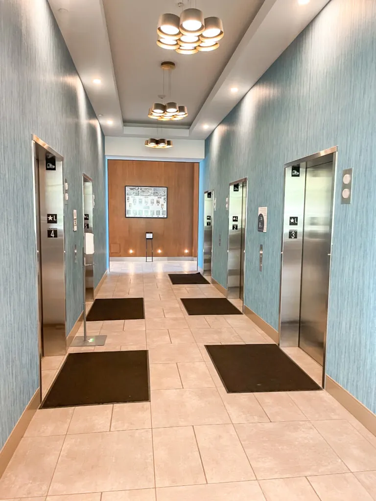 Elevators at Cambria Hotel & Suites Anaheim Resort.