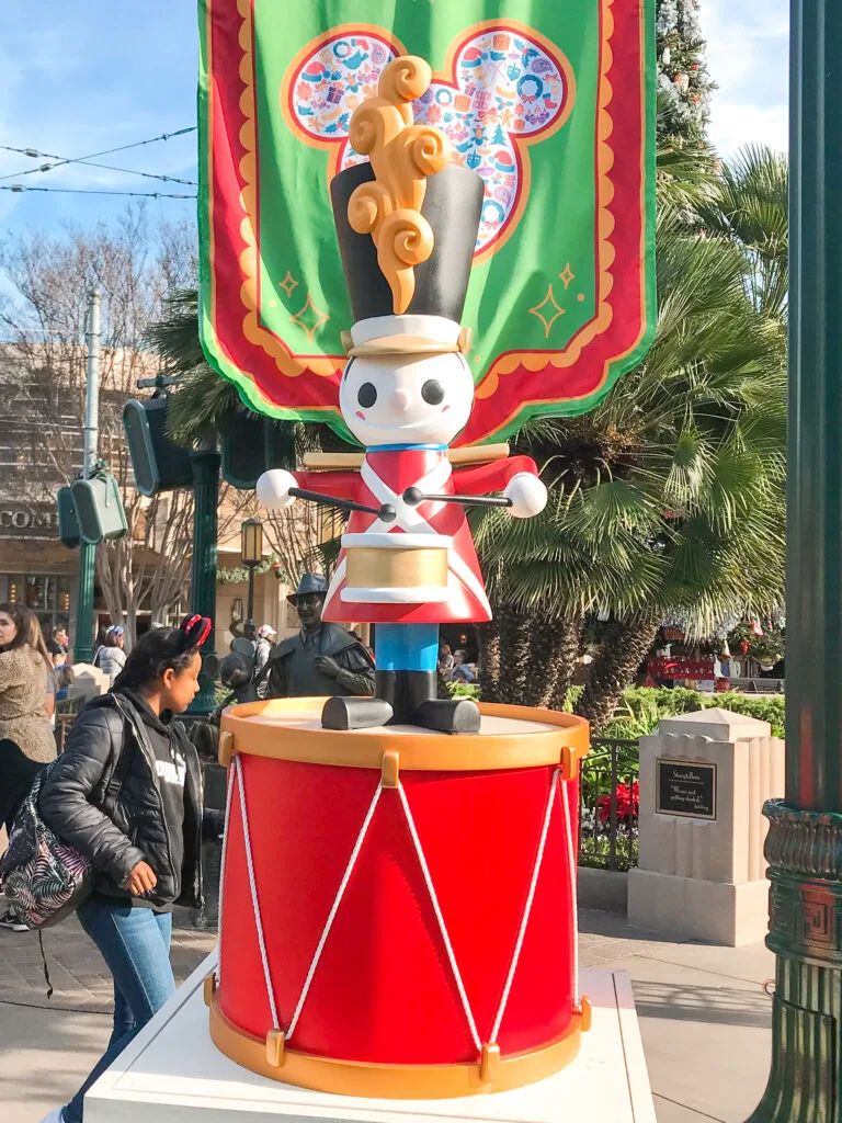 Christmas toy soldier decoration at Disneyland.