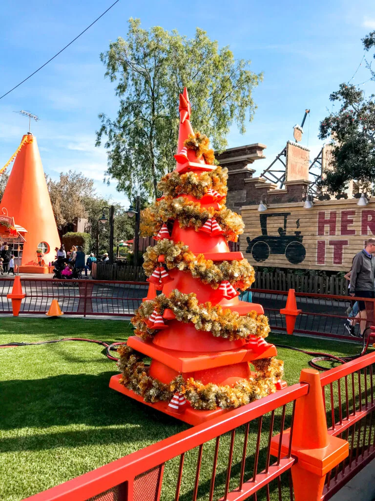 Cozy Cone Christmas Tree in Cars Land.