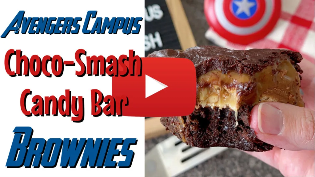 YouTube thumbnail for Avengers Campus Choco-Smash Candy Bar Brownies.