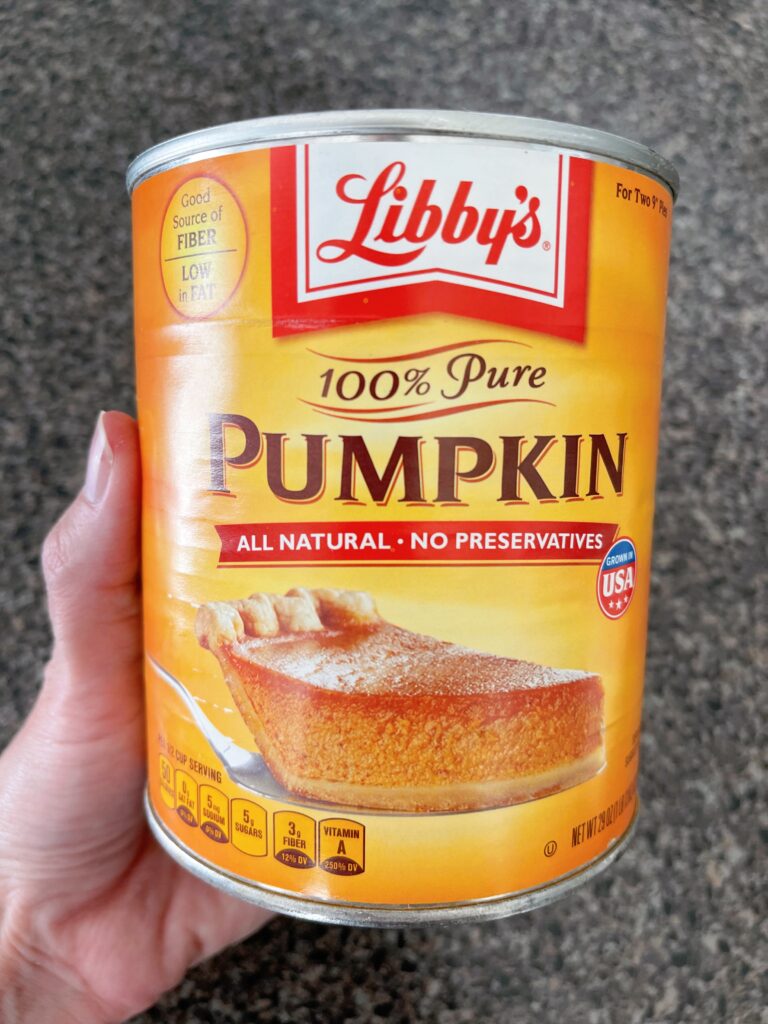 A can of pumpkin puree.