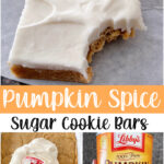 Pinterest image for pumpkin sugar cookie bars.