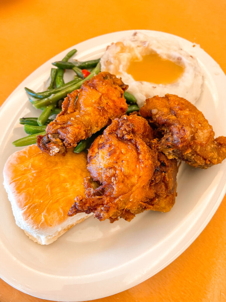 Fried Chicken dinner from Plaza Inn.