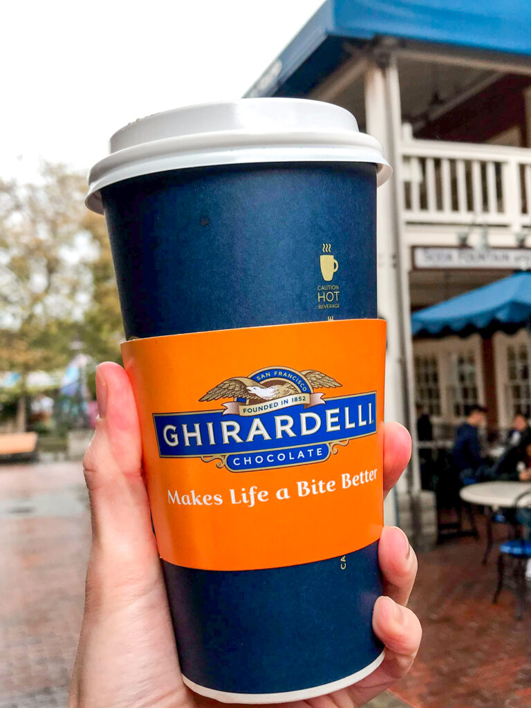 Ghirardelli Salted Caramel Hot Chocolate from Disneyland.