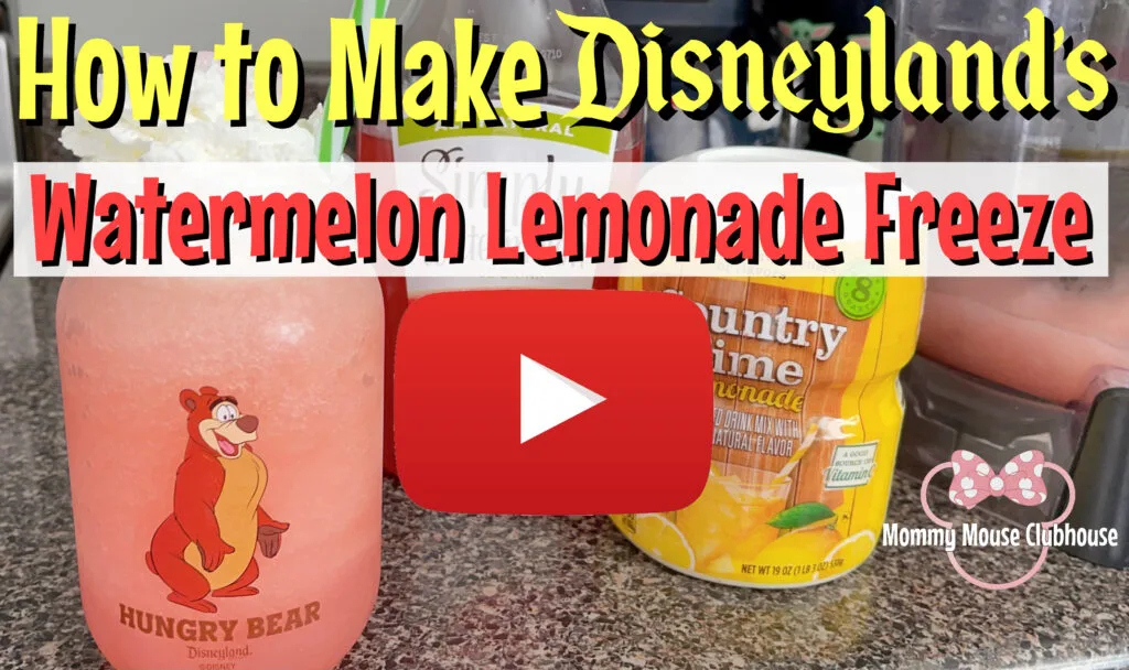 YouTube thumbnail for homemade Disneyland's Watermelon Lemonade Freeze.
