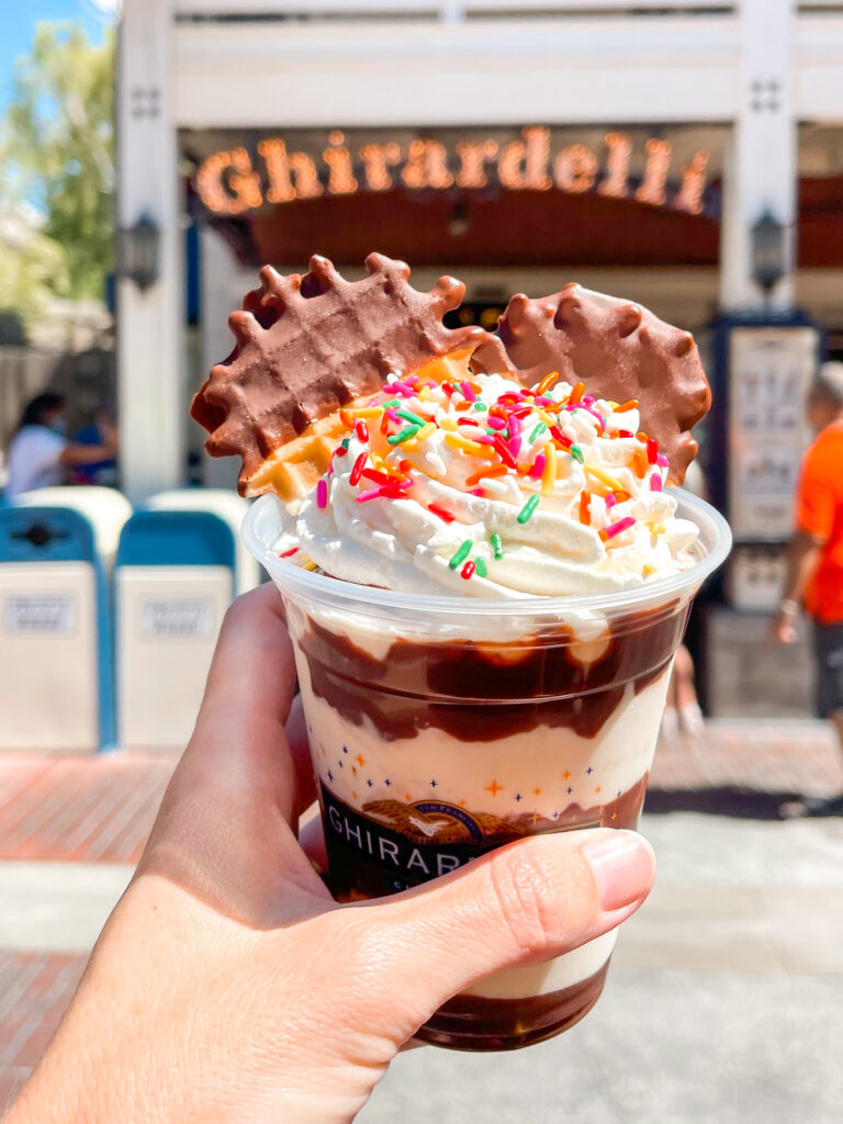 Magical Sundae from Ghirardelli at Disneyland.