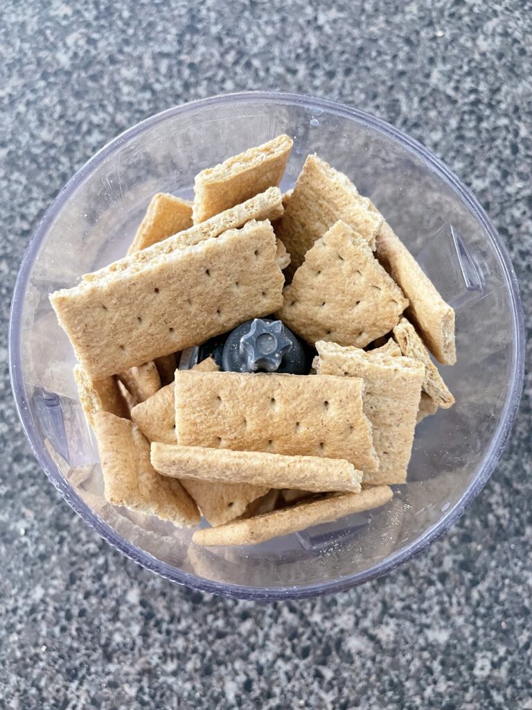 Graham crackers in a food processor.