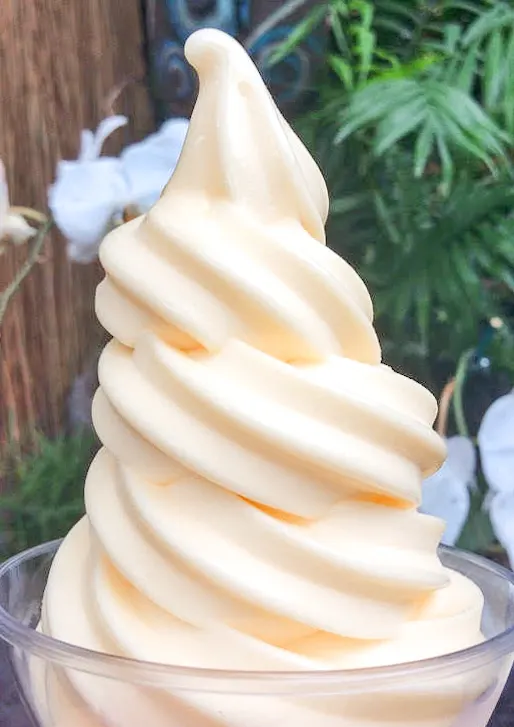 Pineapple Dole Whip Soft-Serve from the Tiki Juice Bar at Disneyland.