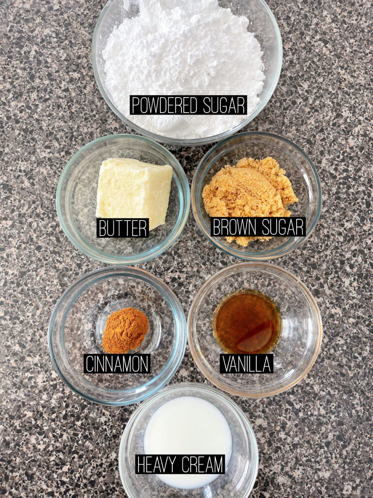 Ingredients to make churro frosting.