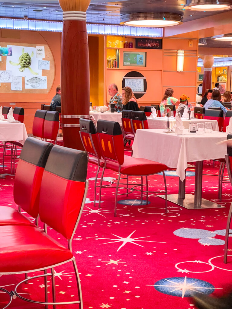 Dining room of Animator's Palate on the Disney Dream cruise ship.