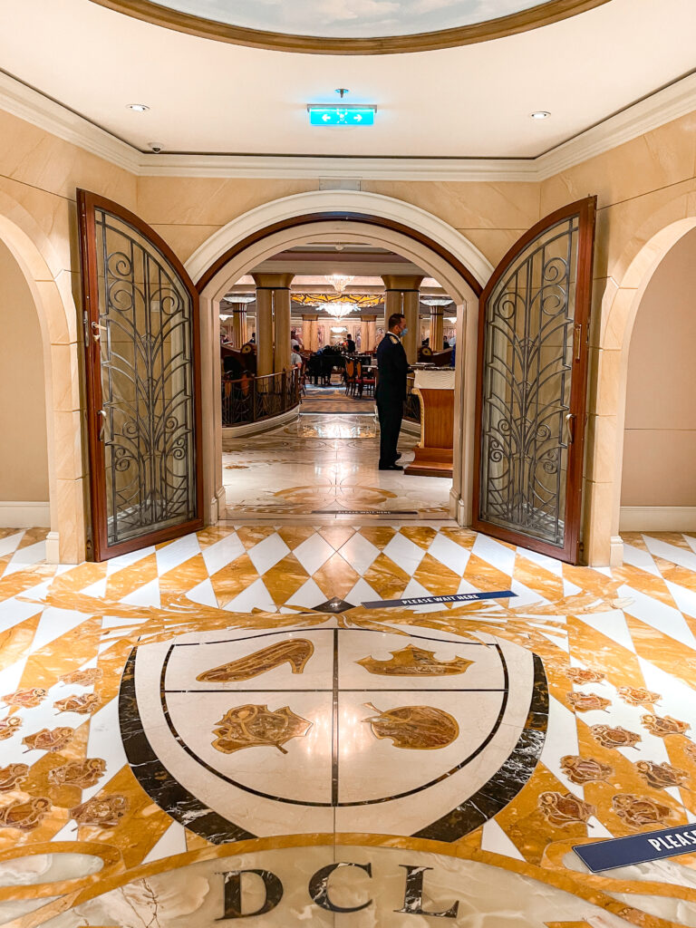 Entrance to Royal Palace restaurant on the Disney Dream.