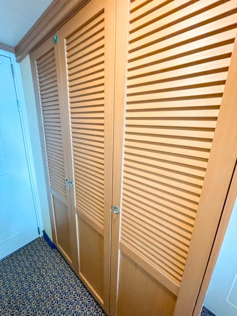 Disney Dream stateroom 8614 closets.