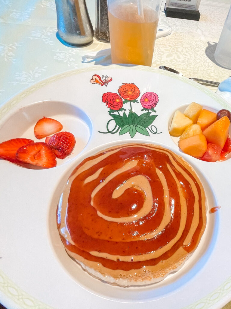 Peanut Butter Typhoon Pancakes from Enchanted Garden on the Disney Dream cruise ship.