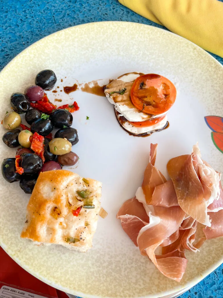 Plate of food from Cabanas on the Disney Dream.