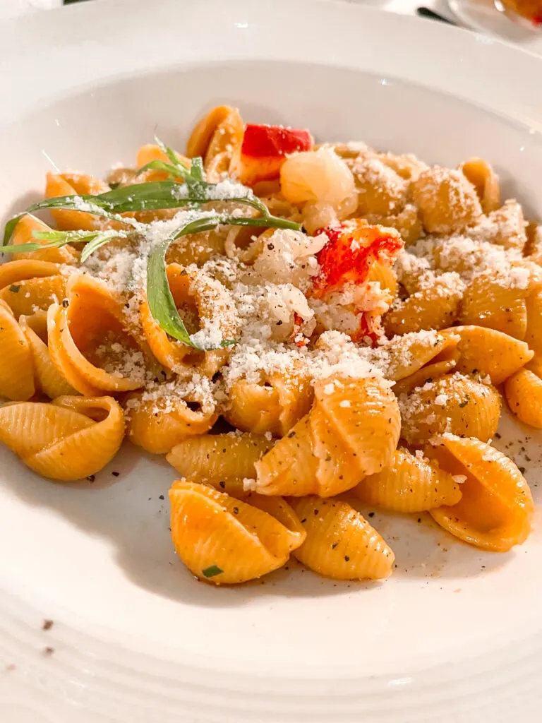 Conchiglie Pasta from the Royal Palace Menu on the Disney Dream