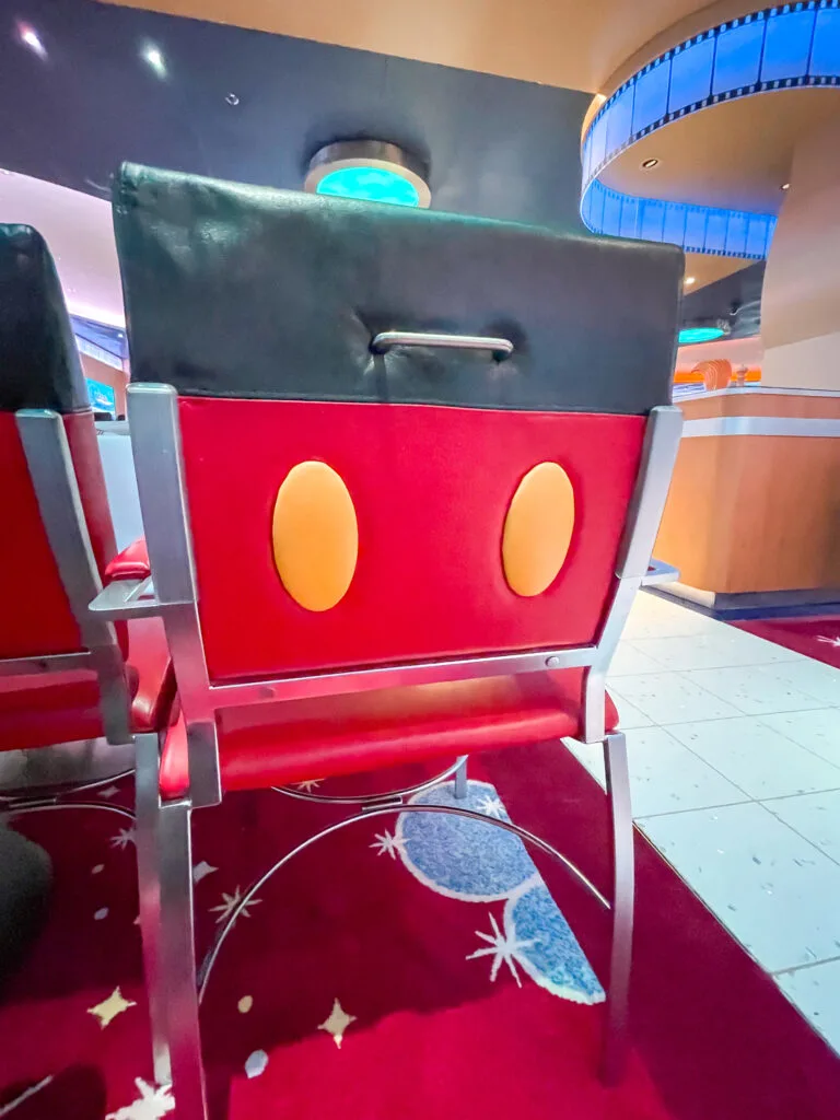 A Mickey Mouse themed chair at Animator's Palate.