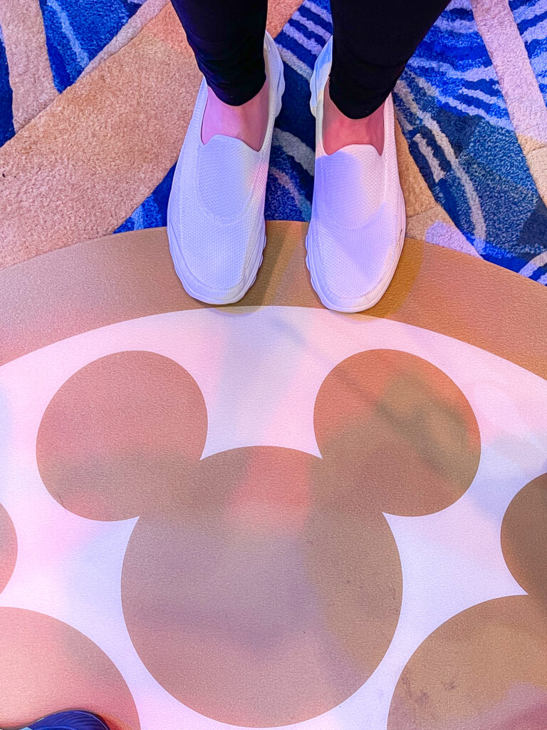 Social distancing marker on the Disney Dream cruise ship.
