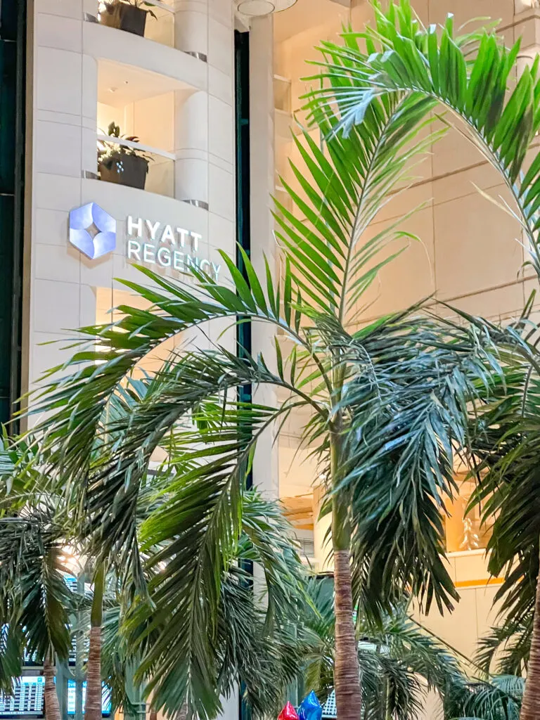 Entrance to the Hyatt Regency Hotel inside Orlando International Airport (MCO).