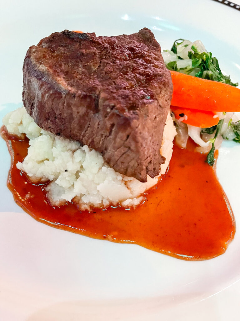 Ginger-Teriyaki dusted Angus Beef Tenderloin from Animator's Palate on the Disney Dream.