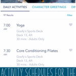 Activity Schedules for the Disney Dream 4-Night Cruise.