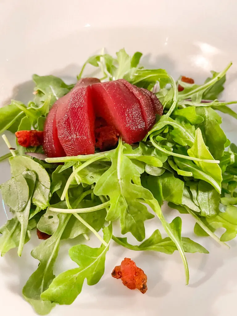 Red Wine Bosc Pear Salad from Royal Palace on the Disney Dream.