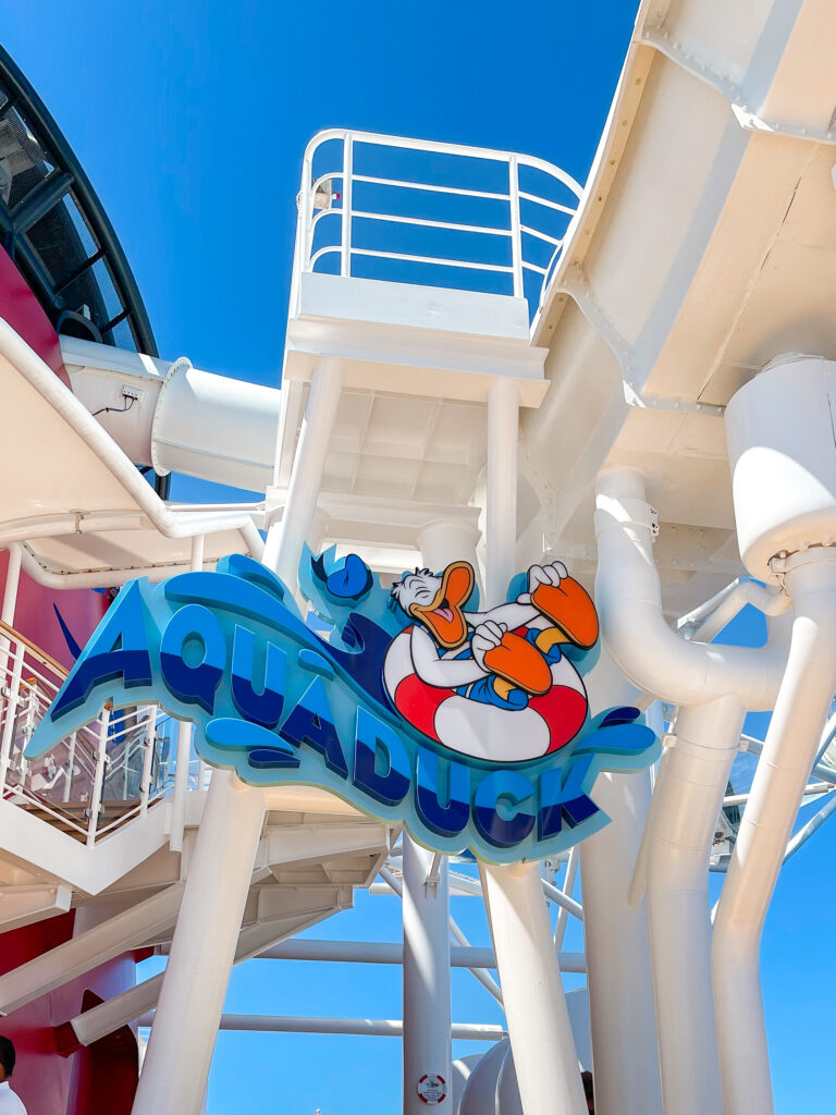 AquaDuck water slide on the Disney Dream cruise ship.