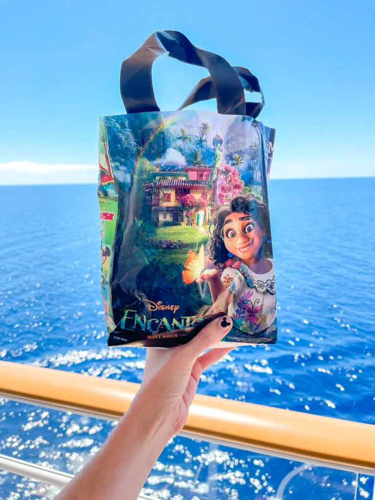 A bag of candy from Disney on the High Seas Cruise.