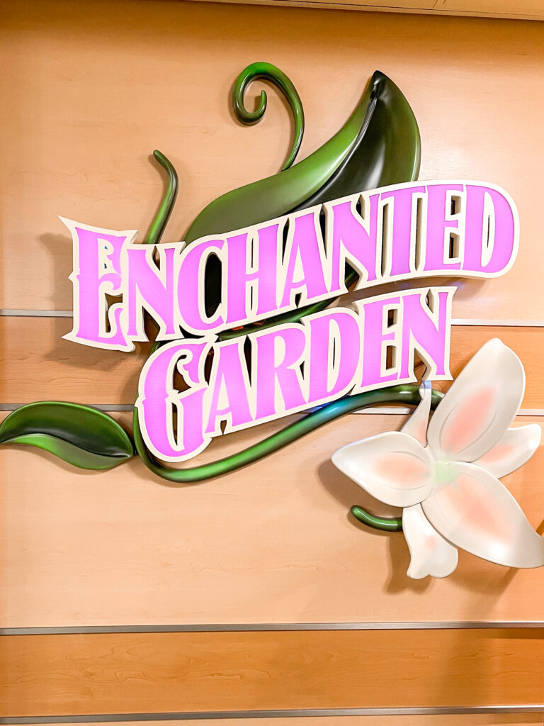 Enchanted Garden restaurant on the Disney Dream cruise ship.