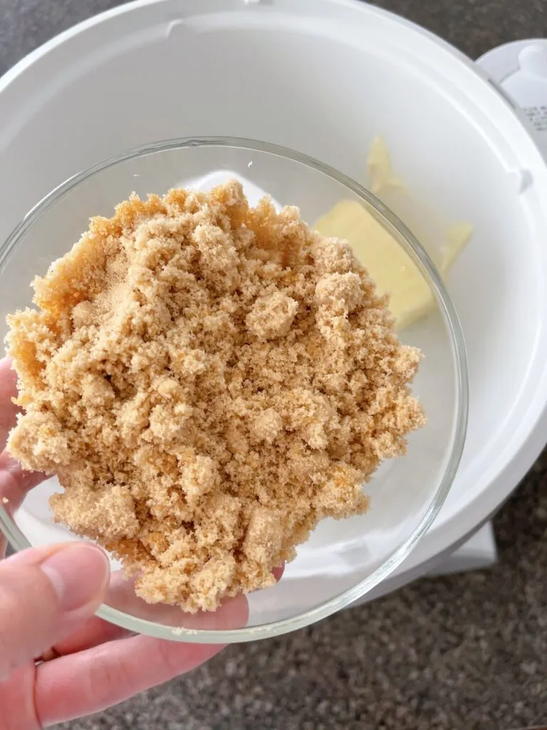 Brown sugar and a bowl of butter to make brown sugar  frosting.