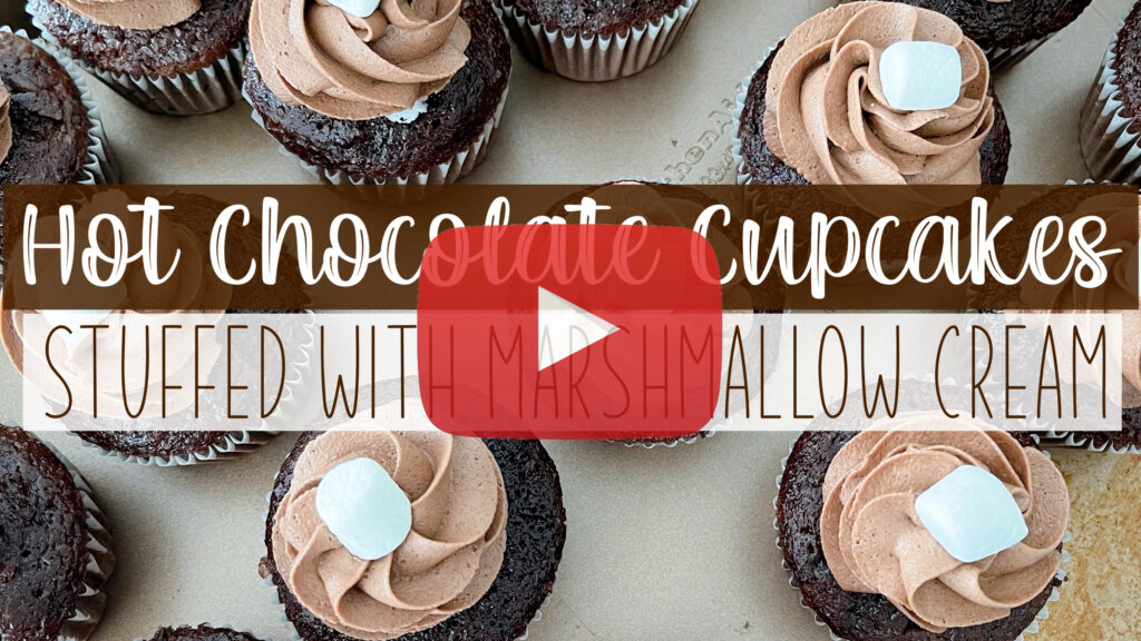 YouTube thumbnail for hot chocolate cupcakes.