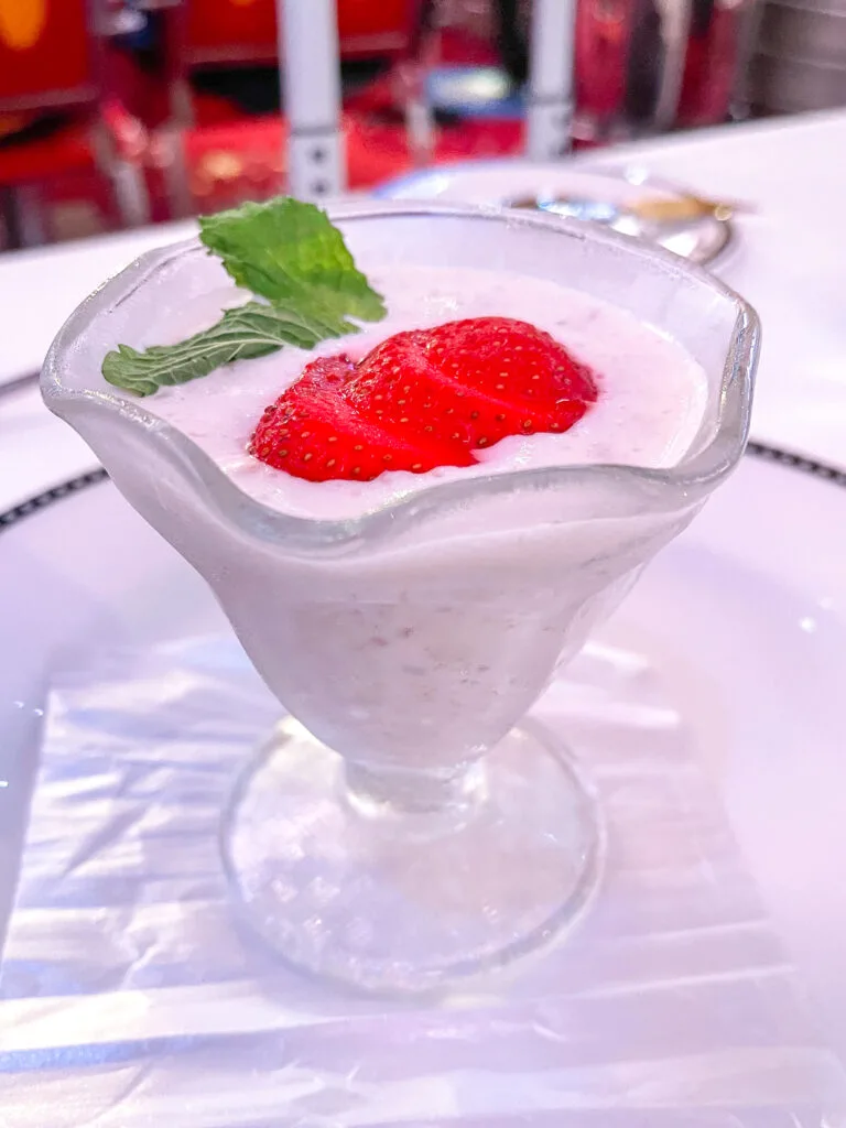 A dish of yogurt from a Disney cruise.