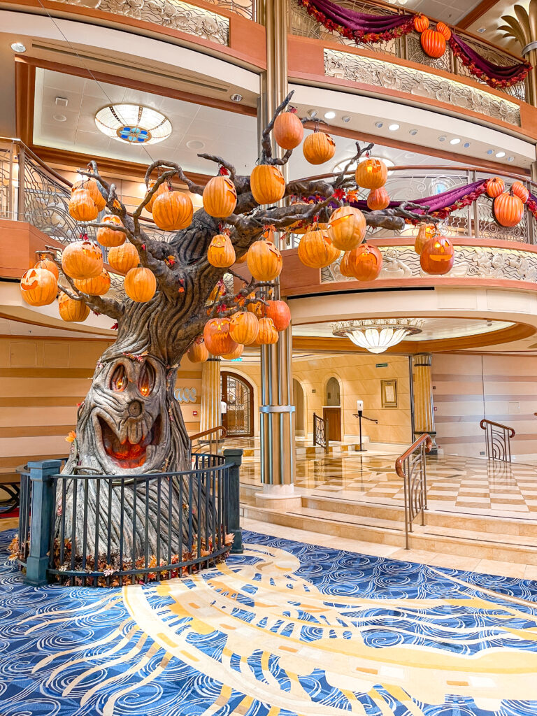 Halloween decorations on the Disney Dream Cruise Ship.